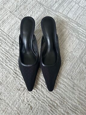 Sam Edelman Black Pointed-Toe Slip-On Mules